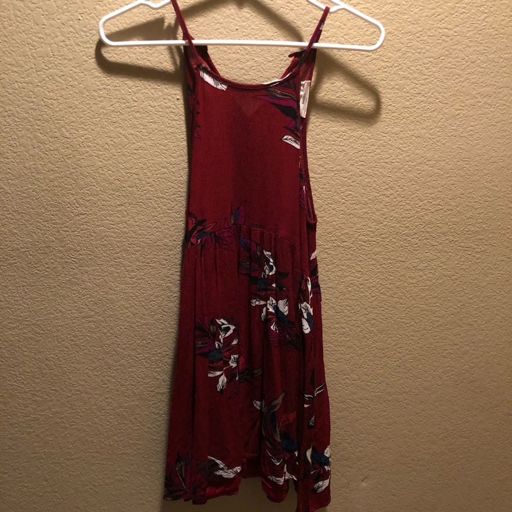 Burgundy floral dress